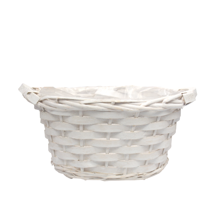 Biała wiklinowa osłonka 22 cm biała wiklinowa osłonka na doniczkę - wiklinowa doniczka na kwiaty - osłonki wiklinowe - doniczki na kwiaty - doniczki balkonowe - osłonki z wikliny - produkty wiklinowe - producent wikliny - dodatki do kwiaciarni