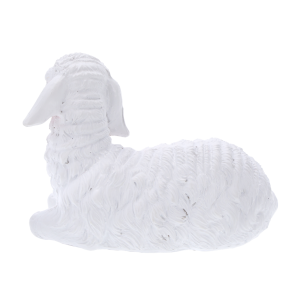 Tylna część figurki owieczki, prezentująca dbałość o detale faktury materiału oraz elegancki wygląd dekoracji.
