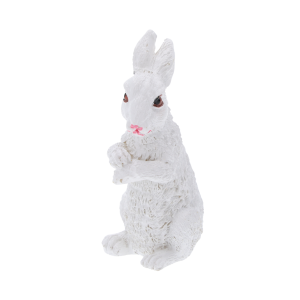 Ujęcie figurki zajączka w pozycji stojącej z przodu, ukazujące symetrię i proporcje ozdoby wielkanocnej.