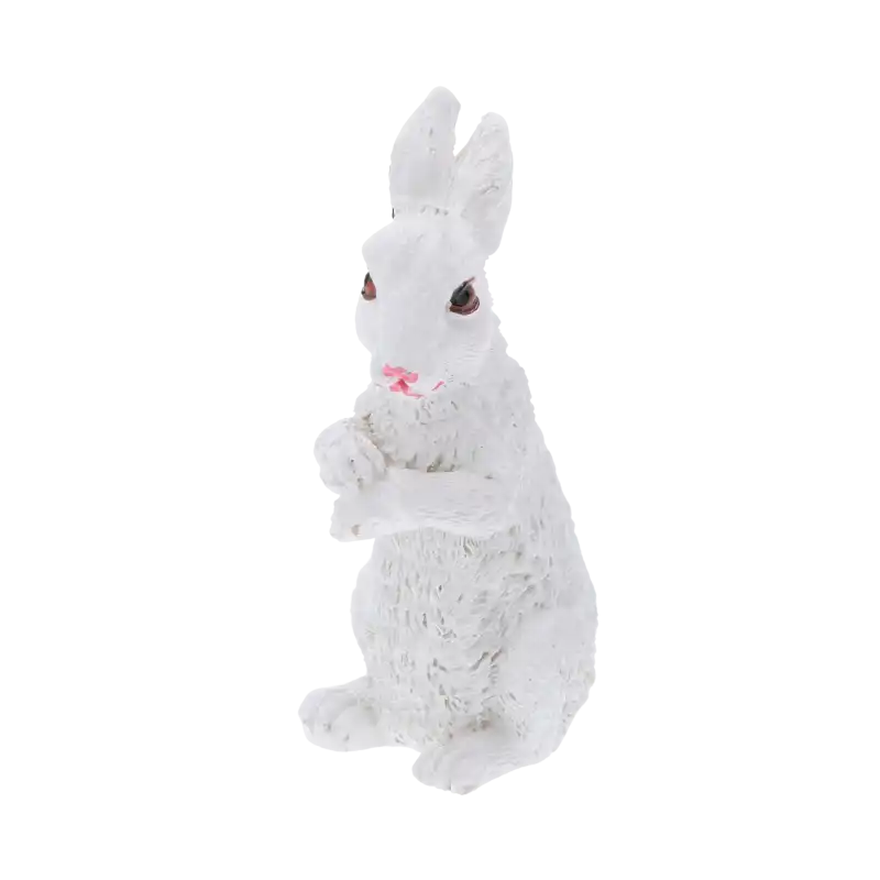 Ujęcie figurki zajączka w pozycji stojącej z przodu, ukazujące symetrię i proporcje ozdoby wielkanocnej.