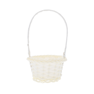 Kremowy koszyczek z tworzywa o średnicy 11 cm, pokazany w ujęciu od przodu na jednolitym białym tle.