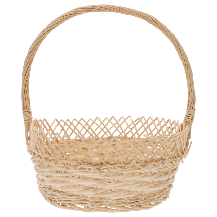 Okrągły kosz wiklinowy 30 cm, kosz na święconkę, kosz wielkanocny, kosz prezentowy, Pepco, Homla, Jysk.