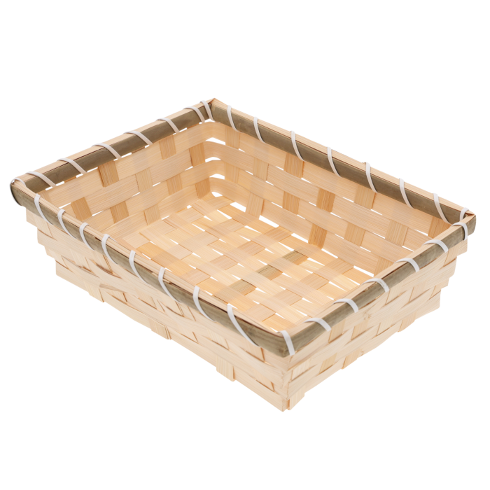 Naturalny kosz z łuby o wymiarach 25x19 cm. Estetyczna łubianka o plecionej strukturze, idealna baza do Twoich dekoracji.