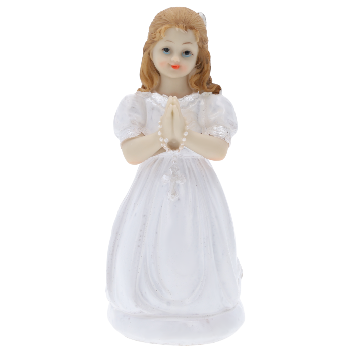 figurka komunijna dziewczynka, pamiątka komunii dziewczynka, prezent na komunię dziewczynka, aniołek komunijny, biała figurka komunijna, figurka na chrzest dziewczynka, dekoracja komunijna, figurka z poliresinu