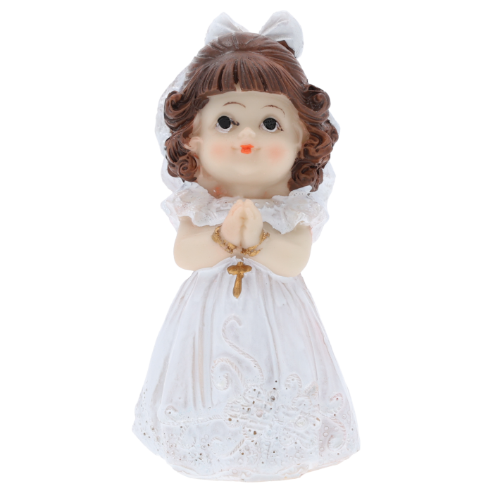 figurka komunijna dziewczynka, pamiątka komunii, prezent na komunię dziewczynka, aniołek komunijny, biała figurka, Trend Deco, figurka 10 cm, dekoracja komunijna