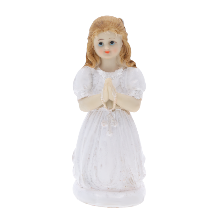 figurka komunijna dziewczynka, pamiątka komunii dziewczynka, prezent na komunię dziewczynka, aniołek komunijny, biała figurka komunijna, figurka na chrzest dziewczynka, dekoracja komunijna, figurka z poliresinu