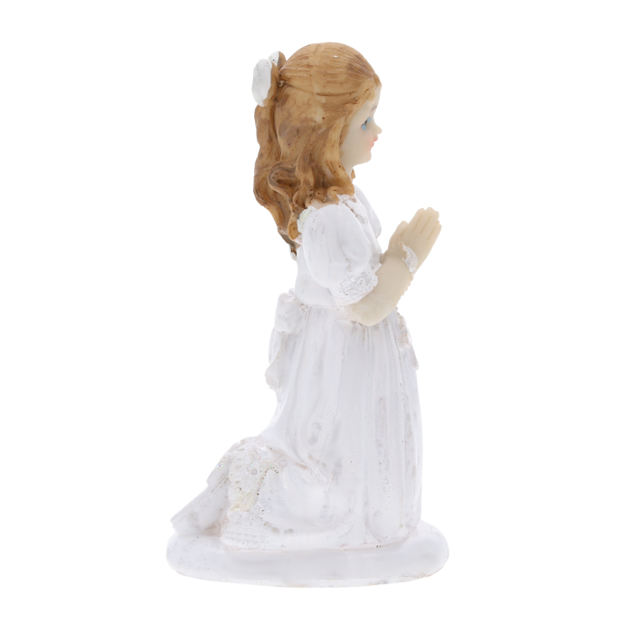 Figurka komunijna dziewczynka 14 cm, pamiątka komunii dziewczynka, prezent na komunię, aniołek komunijny, Pepco, Homla, Jysk.