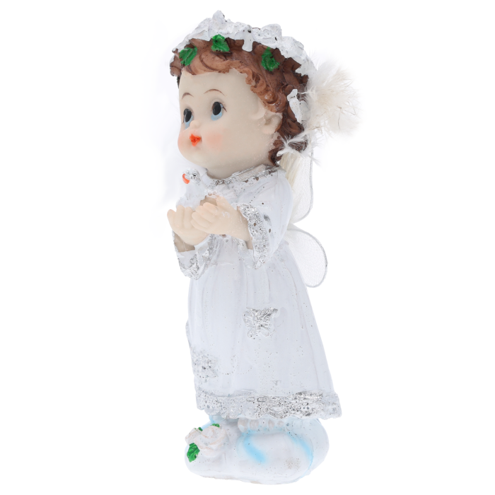 Aniołek z gołębiem 12 cm, aniołek komunijny z gołębiem, pamiątka komunii aniołek, prezent na chrzest aniołek, figurka anioła z gołębiem, Pepco, Homla, Jysk.
