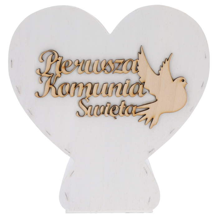 Kielich komunijny Pierwsza Komunia Święta drewniany, wazon komunijny, dekoracja komunijna kielich, kielich na kwiaty komunia, pamiątka komunii, Pepco, Homla, Jysk.