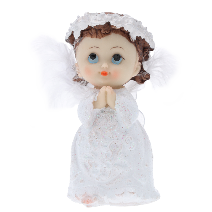 aniołek komunijny dziewczynka, biały aniołek dziewczynka, figurka aniołka dziewczynki, Trend Deco, pamiątka komunii, prezent na chrzest, dekoracja anioł dziewczynka, uroczy aniołek