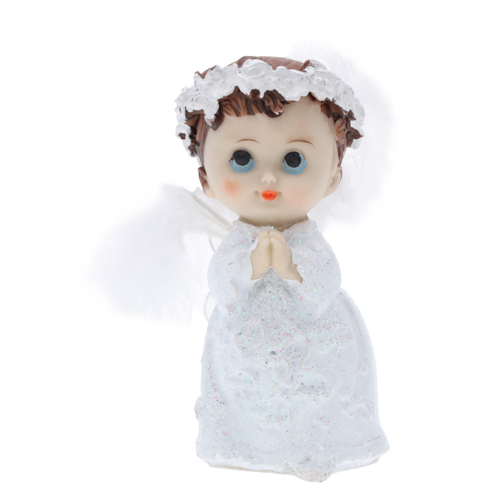 aniołek komunijny chłopiec, biały aniołek chłopiec, figurka aniołka chłopca, Trend Deco, pamiątka komunii, prezent na chrzest, dekoracja anioł chłopiec, uroczy aniołek