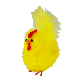 Żółty kurczak wielkanocny o wysokości 9 cm. Figurka posiada detale takie jak oczka, dziób, nóżki oraz skrzydełka. Idealna wiosenna dekoracja.