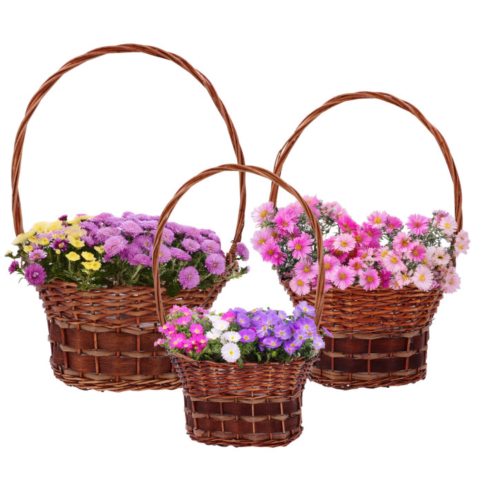 naturalne kosze wiklinowe, zestaw koszy, kosze prezentowe, kosze do przechowywania, kosze dekoracyjne, kosze wiklinowe 3 szt., kosze na owoce, kosze na pieczywo, kosze naturalne, kosze na kwiaty, kosze z pałąkami
