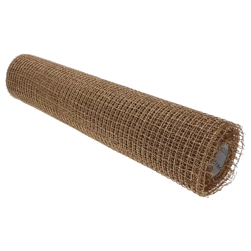 Złota siatka ozdobna w formie zwartej rolki o wymiarach 5 m x 50 cm. Produkt posiada regularną strukturę oczek 8x8 mm, nadającą aranżacjom nowoczesny i elegancki charakter w stylu glamour.