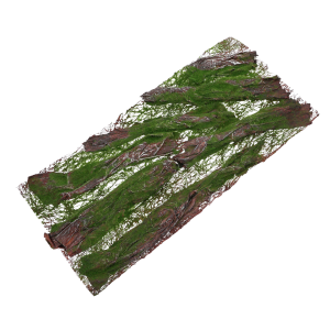 Prostokątna mata z mchem o wymiarach 50x24 cm ułożona pod kątem, pokazująca strukturę materiału i leśny wzór.