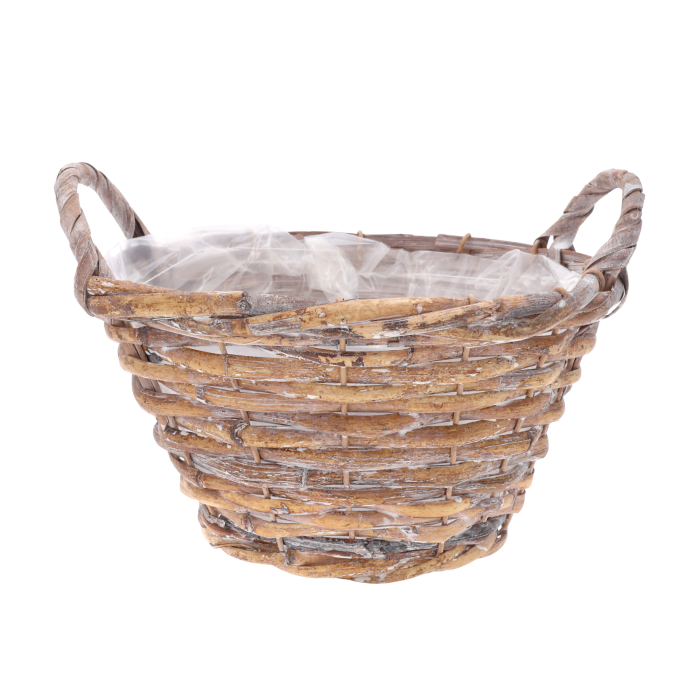 osłonka wiklinowa, osłonka na doniczkę, wiklina, kosz wiklinowy, osłonka 25 cm, wielobarwna osłonka, osłonka z folią, dekoracje florystyczne, stroiki, osłonka na kwiaty, wiklinowe ozdoby, naturalne dekoracje