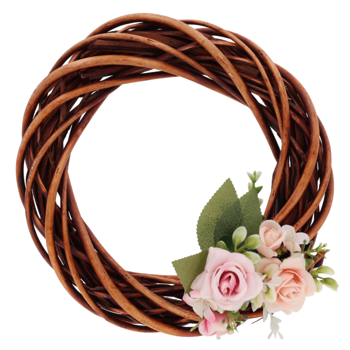 Brązowy wianek wiklinowy 25 cm, naturalna dekoracja, baza na stroiki, ozdoba na ślub, wesele, do domu, balkonu, tarasu.