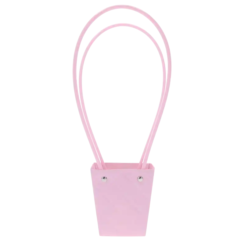Pusta pikowana torebka kwiatowa o wysokości 32 cm w odcieniu jasnego fioletu, prezentowana w widoku frontalnym.