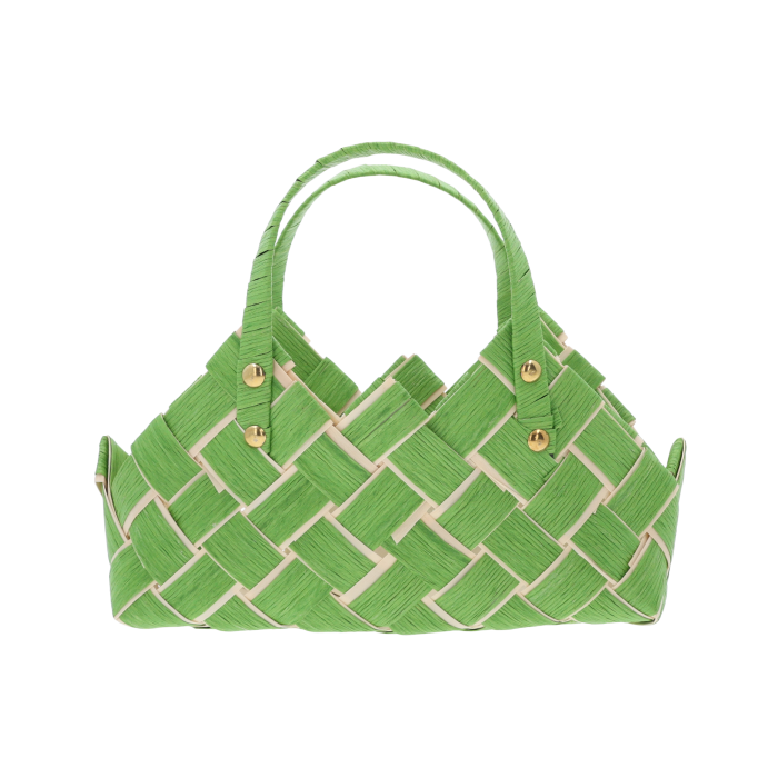 Zielona torba dekoracyjna S 22x28 cm, lekka i stylowa, idealna jako osłonka na doniczkę, torba prezentowa oraz organizer na drobiazgi.
