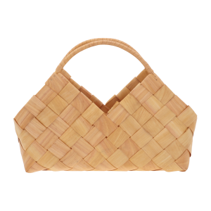 Torba dekoracyjna z naturalnych surowców o długości 37 cm i wysokości 28 cm. Estetyczny pleciony dodatek do domu.