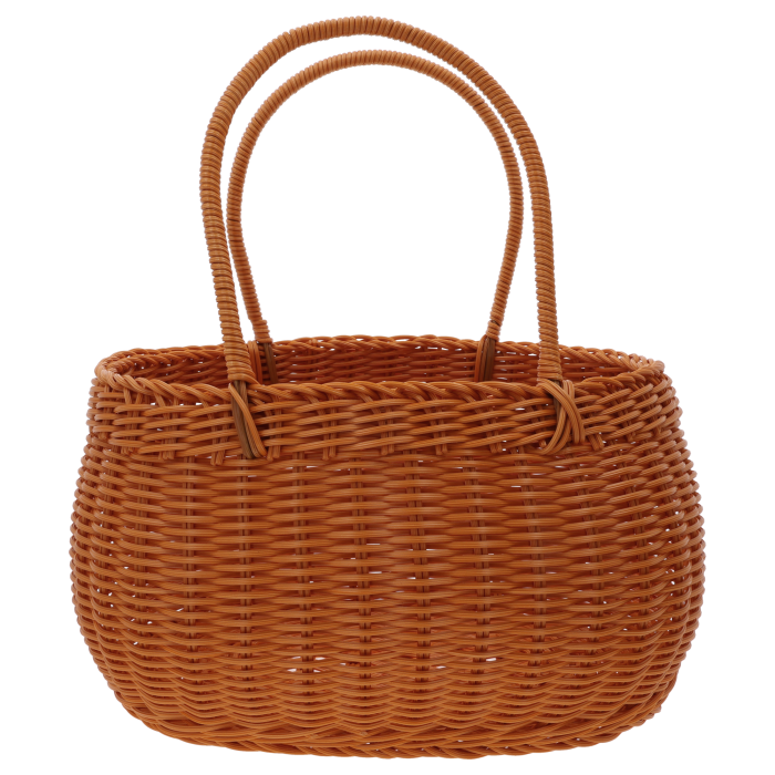 Owalna torba dekoracyjna L (wys. 40 cm) z tworzywa. Osłonka na dużą doniczkę. Modna torebka prezentowa, pojemna i lekka.