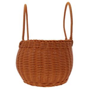 Owalna torba dekoracyjna L z wyeksponowanymi pionowymi uszami, ukazująca stabilną podstawę o wymiarach 22x31 cm.