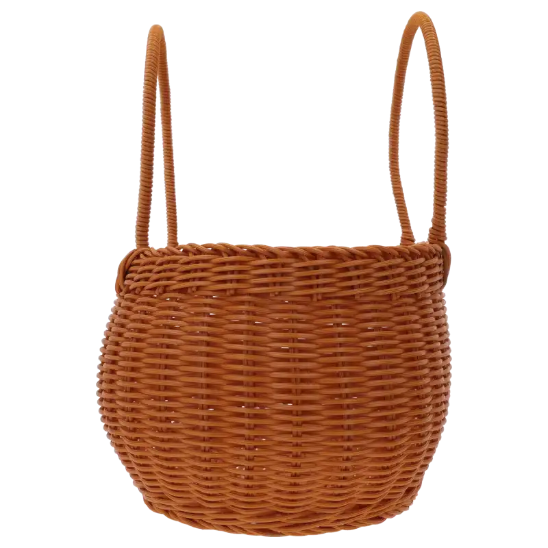 Owalna torba dekoracyjna L z wyeksponowanymi pionowymi uszami, ukazująca stabilną podstawę o wymiarach 22x31 cm.