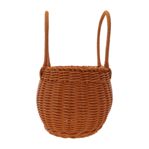 Owalna torba dekoracyjna M o podstawie 16x25 cm w ujęciu profilowym. Widoczne wysokie uszy ułatwiające przenoszenie przedmiotu.