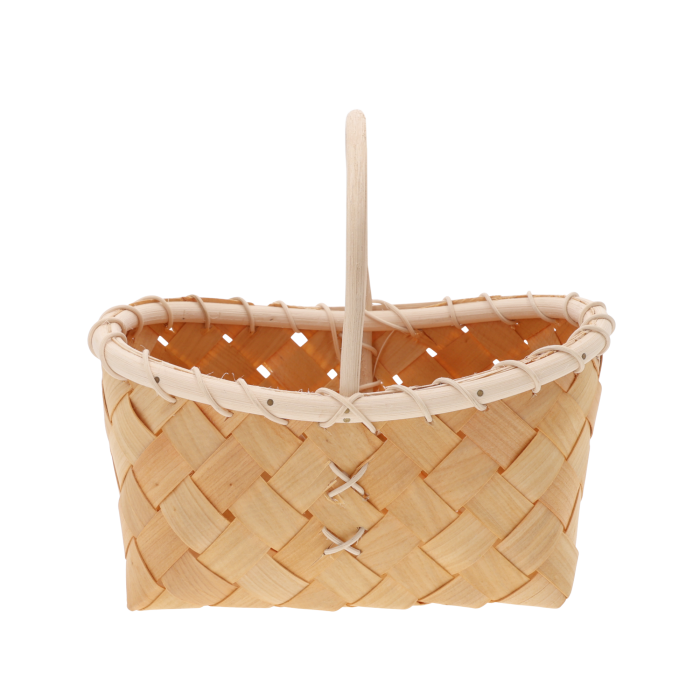 Naturalny kosz dekoracyjny (20 cm wysokości) z uchwytem, mały koszyk pleciony na drobiazgi. Estetyczna osłonka na doniczkę (głębokość 10-12 cm), idealna do przechowywania i jako kosz kwiatowy.