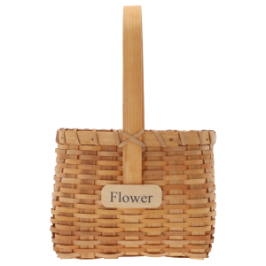 Kosz dekoracyjny z napisem Flower o wysokości 30 cm. Naturalny pojemnik z uchwytem, idealny jako torby dekoracyjne do domu.