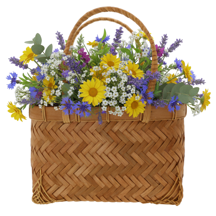 Owalna torebka dekoracyjna (wys. 31 cm), koszyk z łuby z rączkami. Pleciona osłonka na doniczkę o wymiarach 15x26 cm, naturalna dekoracja do wnętrz.