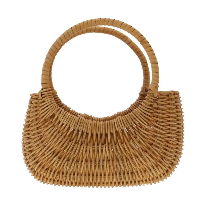 Pusta torba dekoracyjna S o wysokości 18 cm, wykonana z naturalnych surowców, z wygodnymi uszami do przenoszenia.