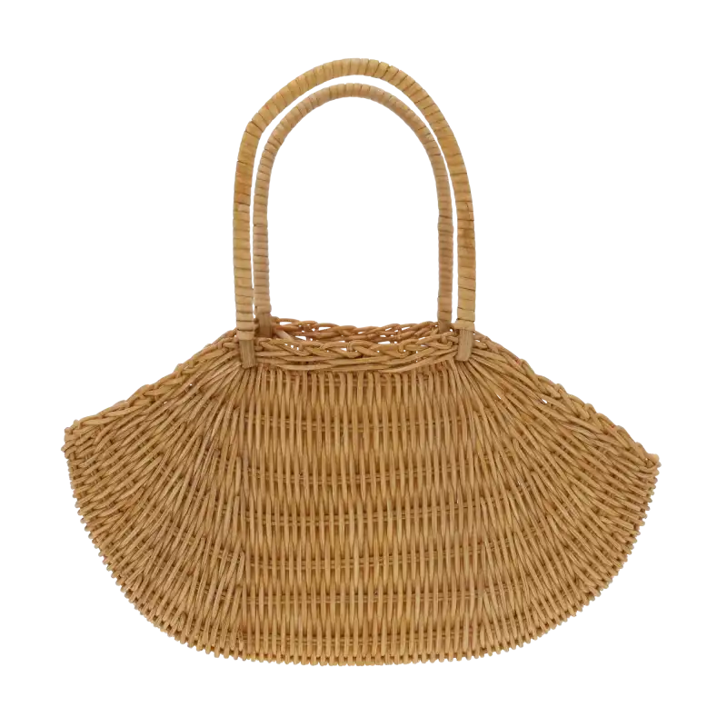 Naturalna torba dekoracyjna S o wysokości 29 cm z wygodnymi uszami. Elegancki dodatek w stylu boho, doskonale sprawdzający się jako osłonka na doniczkę lub podręczny organizer do przechowywania drobiazgów w domu.