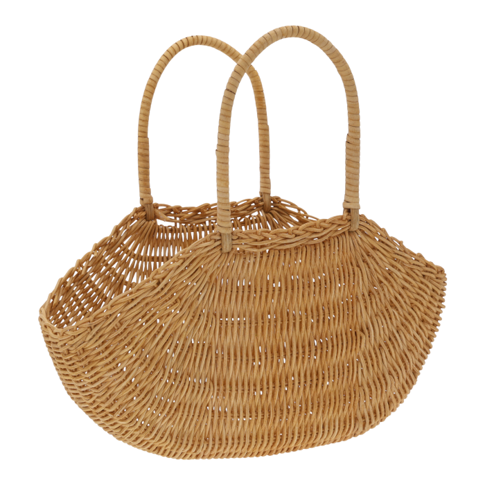 Naturalna torba dekoracyjna S (wys. 29 cm) z surowców naturalnych. Idealna osłonka na doniczkę dla małych roślin lub stylowa torebka prezentowa. Modna i lekka, do dekoracji w stylu boho.