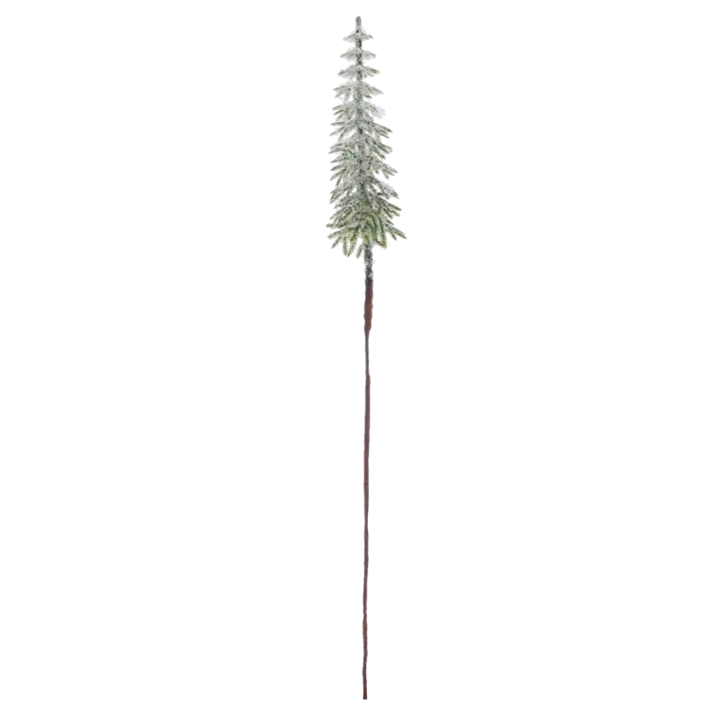Pojedyncza mini choinka 44 cm na druciku z efektem szronu. Idealny dodatek florystyczny do świątecznych wianków i stroików, pozwalający na łatwe mocowanie w kompozycjach.