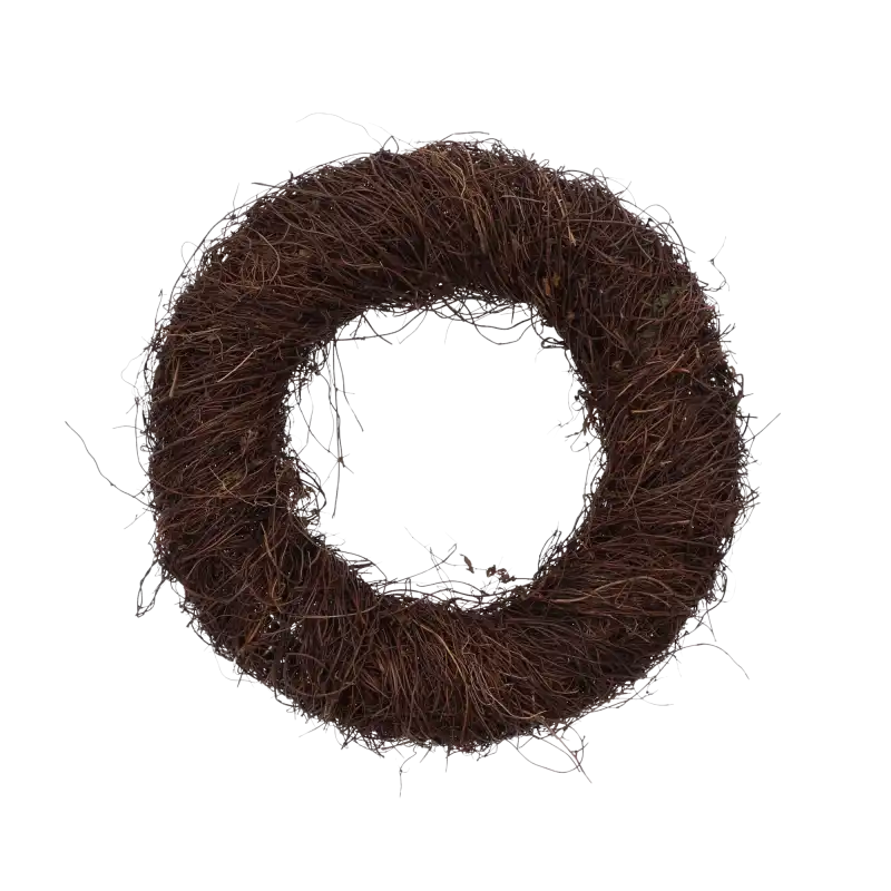 Wianek z faszyny 30 cm w kolorze brązowym to naturalna baza do tworzenia dekoracji całorocznych oraz stroików DIY.
