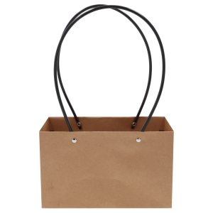 Torebka kwiatowa kraftowa 34x22x11 cm to papierowe opakowanie z wygodnymi czarnymi uchwytami. Naturalny kolor kraft podkreśla estetykę bukietów i roślin doniczkowych, zapewniając stabilną podstawę dla każdej kompozycji florystycznej.