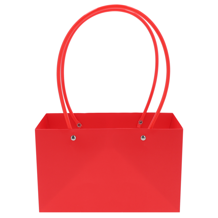 Czerwona torebka kwiatowa 32x22x11 cm to eleganckie opakowanie na bukiety i rośliny doniczkowe. Intensywny kolor czerwony dodaje kompozycjom wyrazistości i elegancji, podkreślając wyjątkowość prezentu i estetykę bukietu.