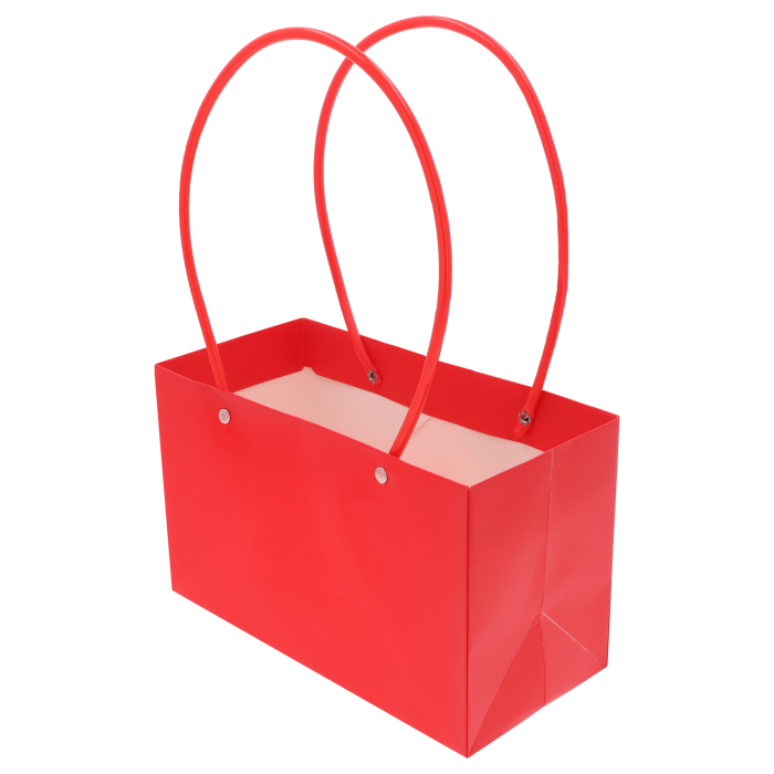 Papierowa torebka kwiatowa czerwona 32x22x11 cm idealna do pakowania bukietów ciętych i roślin doniczkowych. Wyrazista czerwień nadaje uroku każdemu bukietowi i sprawia, że prezent wygląda wyjątkowo elegancko.