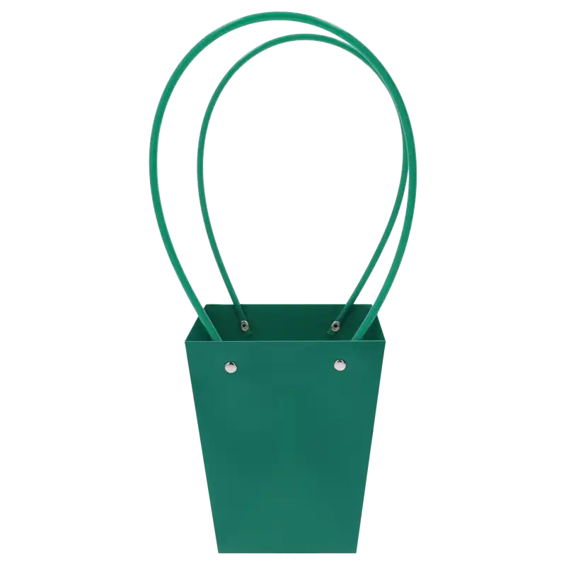 Torebka kwiatowa butelkowa zieleń 35 cm to eleganckie opakowanie na bukiety. Prezentuje się estetycznie dzięki papierowej konstrukcji i wygodnym uchwytom.