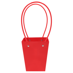 Czerwona torebka kwiatowa 35 cm, prezentowa, wykonana z papieru i tworzywa. Posiada wygodne uchwyty i elegancki kolor.