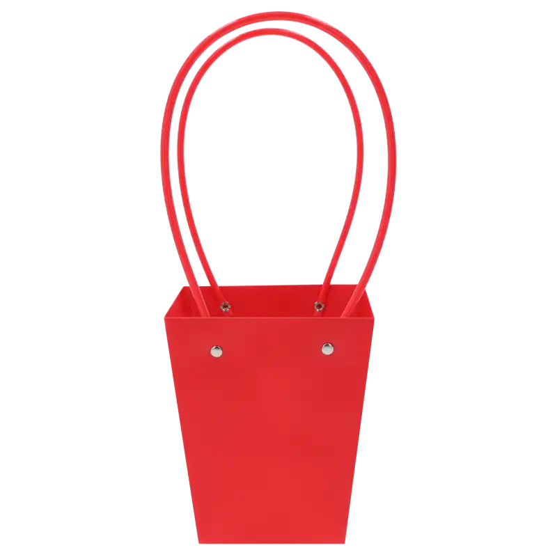 Czerwona torebka kwiatowa 35 cm, prezentowa, wykonana z papieru i tworzywa. Posiada wygodne uchwyty i elegancki kolor.
