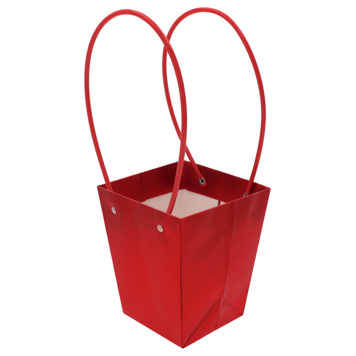 Torebka kwiatowa czerwona 34 cm, torebka z papieru na kwiaty, prezent dla miłośników kwiatów, ozdoba bukietu, papierowa torebka dekoracyjna, idealna na urodziny i rocznice, elegancki sposób na wręczenie kwiatów.