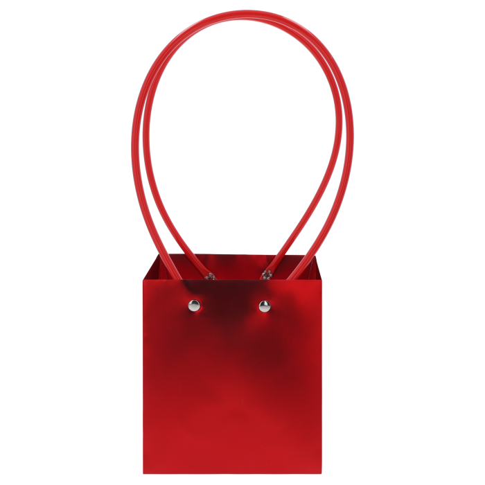 Czerwona torebka kwiatowa 31 cm papierowa elegancka do bukietów i roślin doniczkowych, idealna na prezent i dekorację stołu, trwała i efektowna, uniwersalna czerwona torba kwiatowa do aranżacji florystycznych.