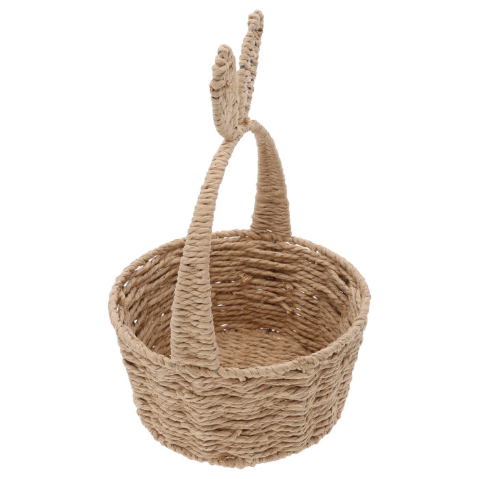 wielkanocny kosz z króliczymi uszami 20 cm, koszyk na święconkę dla dzieci, dekoracje wiosenne do domu, kosz na czekoladowego zajączka i baranka, idealny pod stroiki i aranżacje florystyczne