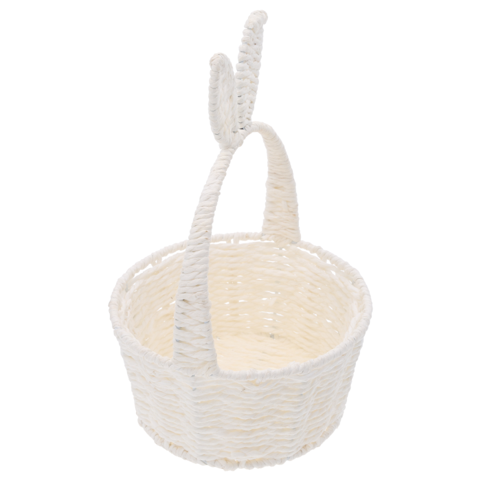 kosz z uszami wielkanocny dla dzieci 20 cm, koszyczek na święconkę, czekoladowego zajączka i baranka, wiosenna dekoracja do domu, kosz na kompozycje kwiatowe i prezenty