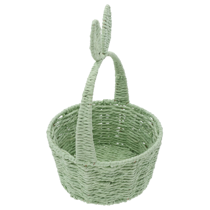wielkanocny kosz z uszami 20 cm, uroczy koszyczek na święconkę, wiosenne dekoracje i kompozycje kwiatowe, kosz prezentowy, lekka i stabilna konstrukcja, idealny do domu i na prezent