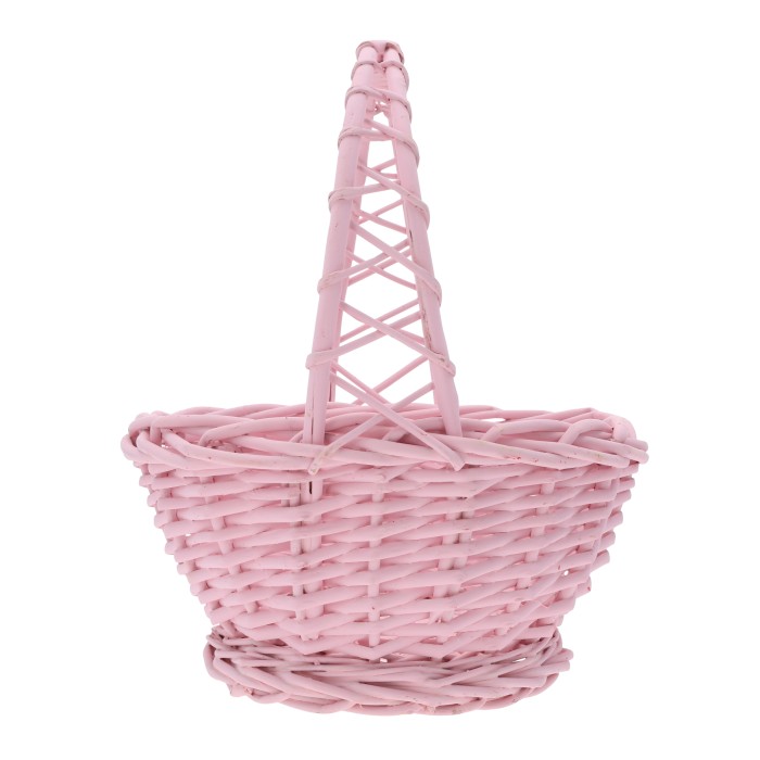 naturalny kosz wiklinowy 32 cm, pojemny kosz na kwiaty i prezenty, baza pod kompozycje kwiatowe, kosz do roślin doniczkowych i róż, dekoracja wnętrz w stylu naturalnym i rustykalnym
