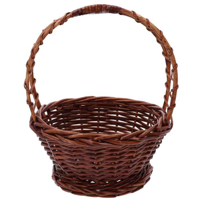 naturalny kosz dekoracyjny 32 cm z wikliny, kosz prezentowy i kwiatowy, pojemny kosz do roślin, róż i upominków, estetyczna baza pod aranżacje florystyczne, praktyczny i efektowny dodatek do wnętrz