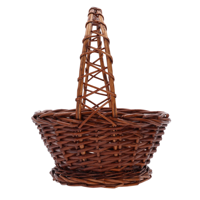 naturalny kosz dekoracyjny 32 cm z wikliny, kosz prezentowy i kwiatowy, pojemny kosz do roślin, róż i upominków, estetyczna baza pod aranżacje florystyczne, praktyczny i efektowny dodatek do wnętrz